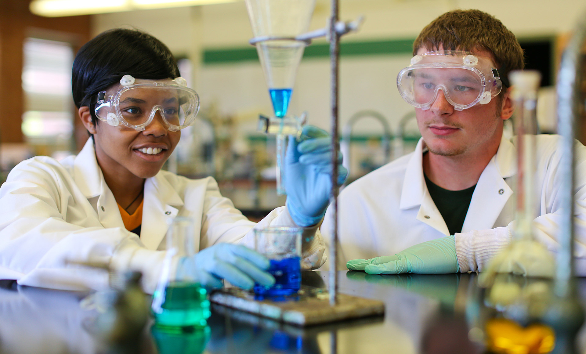 students doing scientific experiments